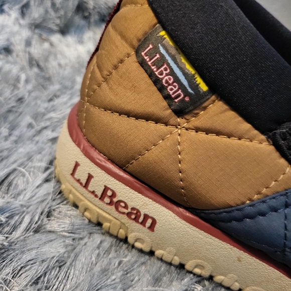 LL Bean Waterproof Primaloft Quilted Slip On sz 8 in Navy/Tan - Picture 4 of 9
